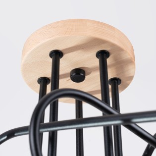 Suspension Laramo, noir, 5 lumières