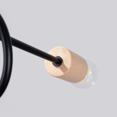 Suspension Laramo, noir, 5 lumières