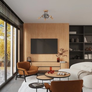 Suspension Laramo, noir, 5 lumières