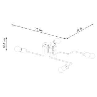 Suspension Zano, blanc, 4 lumières