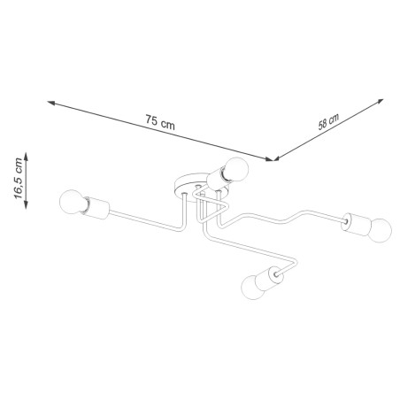 Suspension Zano, blanc, 4 lumières