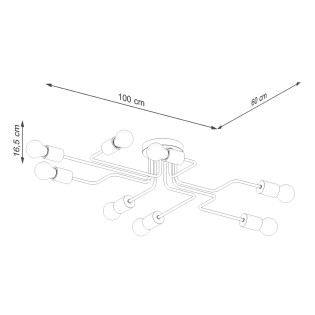 Suspension Zano, blanc, 8 lumières