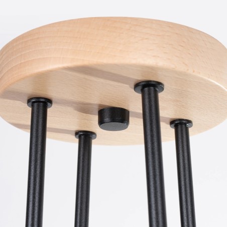 Suspension Zano, noir, 4 lumières