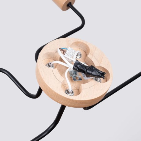 Suspension Zano, noir, 4 lumières