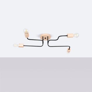 Suspension Zano, noir, 4 lumières