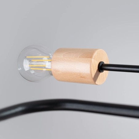 Suspension Zano, noir, 4 lumières