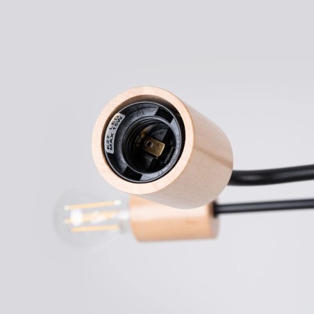 Suspension Zano, noir, 6 lumières