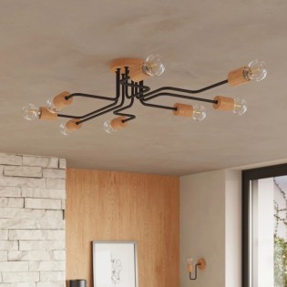 Suspension Zano, noir, 8 lumières