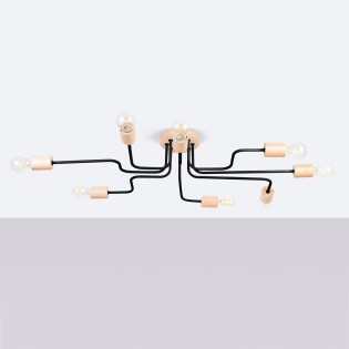 Suspension Zano, noir, 8 lumières