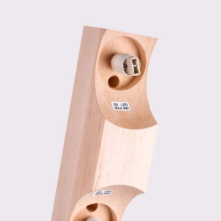 Plafonnier Liea, 2 lumières, bois naturel