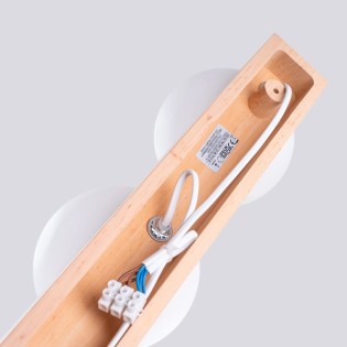 Plafonnier Liea, 4 lumières, bois naturel