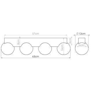 Plafonnier Liea, 4 lumières, bois naturel
