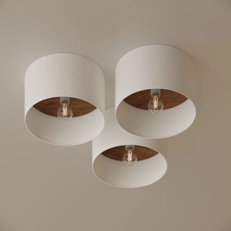 Plafonnier Inmimi, blanc - brun foncé