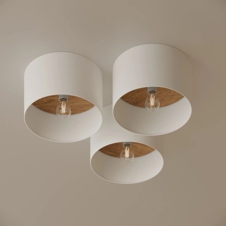 Plafonnier Inmimi, blanc - brun clair