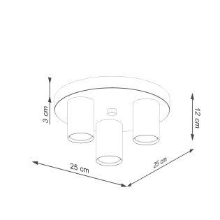 Plafonnier Vaza, blanc, 3 lumières
