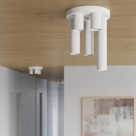 Plafonnier Vaza, blanc, 5 lumières