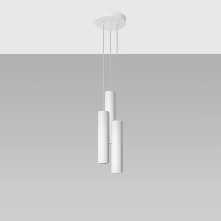 Suspension Vaza, blanc, 3 lumières, pavillon rond