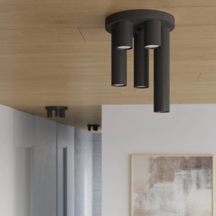 Plafonnier Vaza, noir, 5 lumières