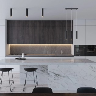 Suspension Vaza, noir, 3 lumières