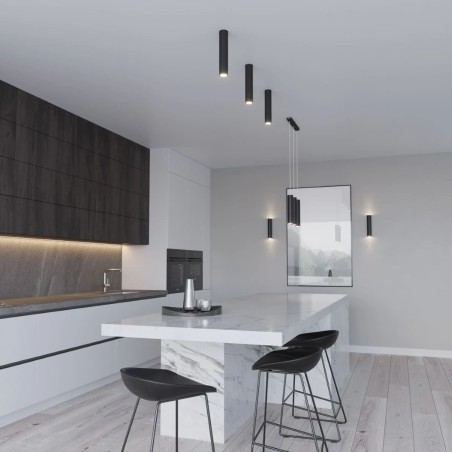 Suspension Vaza, noir, 3 lumières