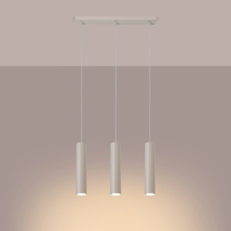 Suspension Vaza, beige, 3 lumières