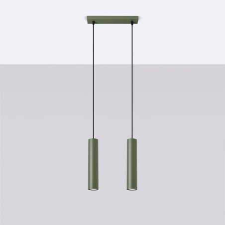 Suspension Vaza, vert olive , 2 lumières