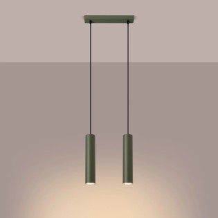 Suspension Vaza, vert olive , 2 lumières