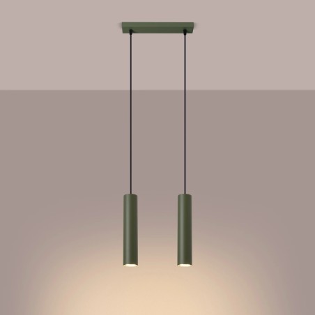 Suspension Vaza, vert olive , 2 lumières