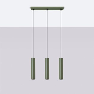 Suspension Vaza,  vert olive, 3 lumières