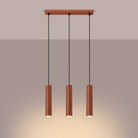 Suspension Vaza, rouge, 3 lumières