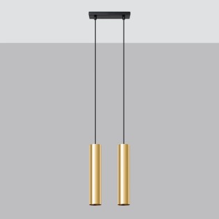 Suspension Vaza, or poli, 2 lumières