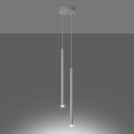 Suspension Vacu, blanc, 2 lumières