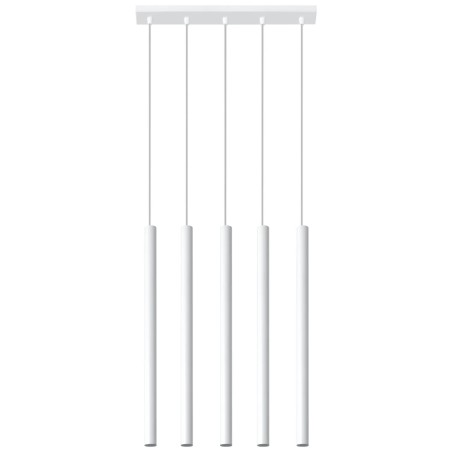 Suspension Vacu, blanc, 5 lumières