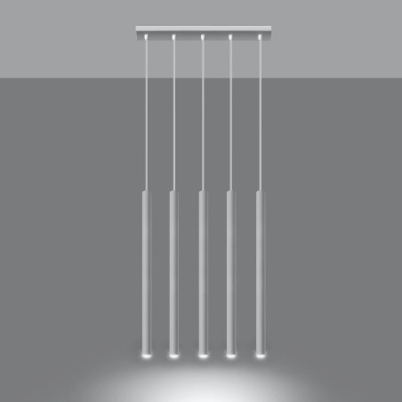 Suspension Vacu, blanc, 5 lumières