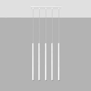Suspension Vacu, blanc, 5 lumières