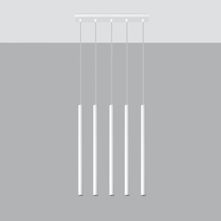 Suspension Vacu, blanc, 5 lumières