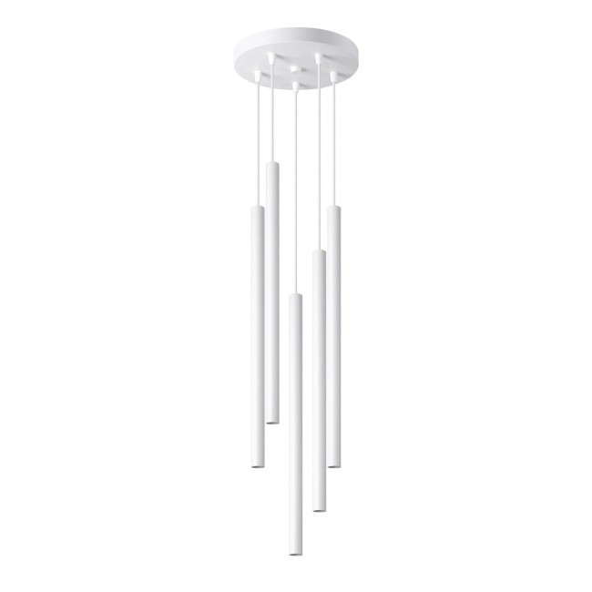 Suspension Vacu, blanc, 5 lumières
