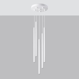 Suspension Vacu, blanc, 5 lumières