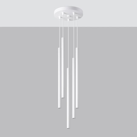 Suspension Vacu, blanc, 5 lumières