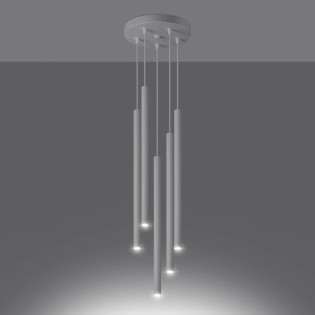 Suspension Vacu, blanc, 5 lumières