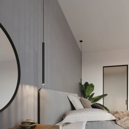 Suspension Vacu, noir, 1 lumière