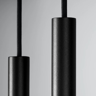 Suspension Vacu, noir, 2 lumières