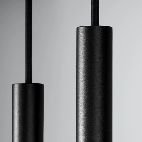 Suspension Vacu, noir, 2 lumières
