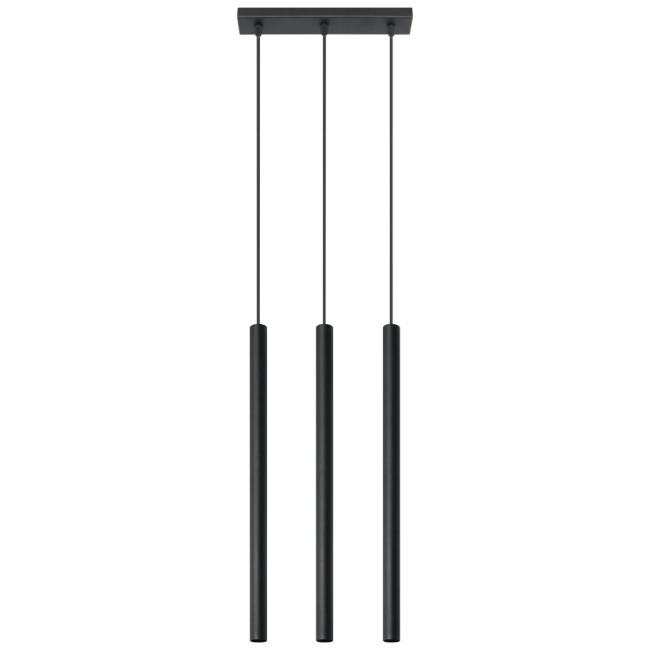 Suspension Vacu, noir, 3 lumières