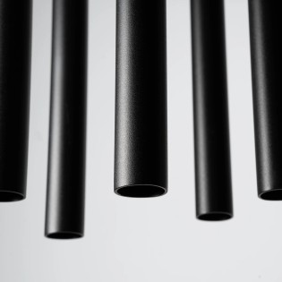 Suspension Vacu, noir, 5 lumières