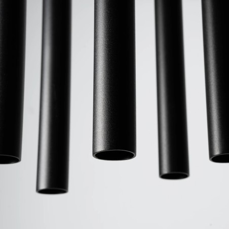 Suspension Vacu, noir, 5 lumières