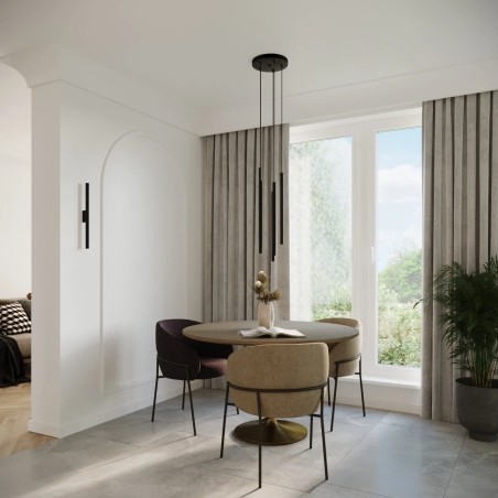 Applique murale Vacu, noir, 2 lumières