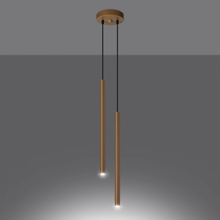 Suspension Vacu, doré, 2 lumières