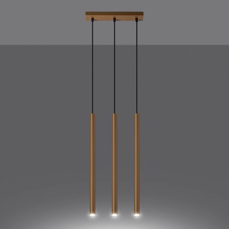 Suspension Vacu, doré, 3 lumières