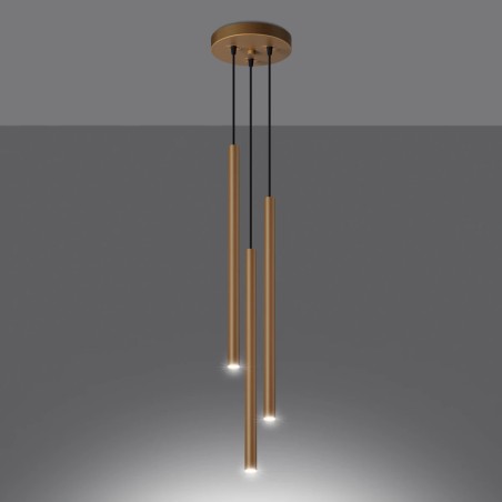 Suspension Vacu, doré, 3 lumières